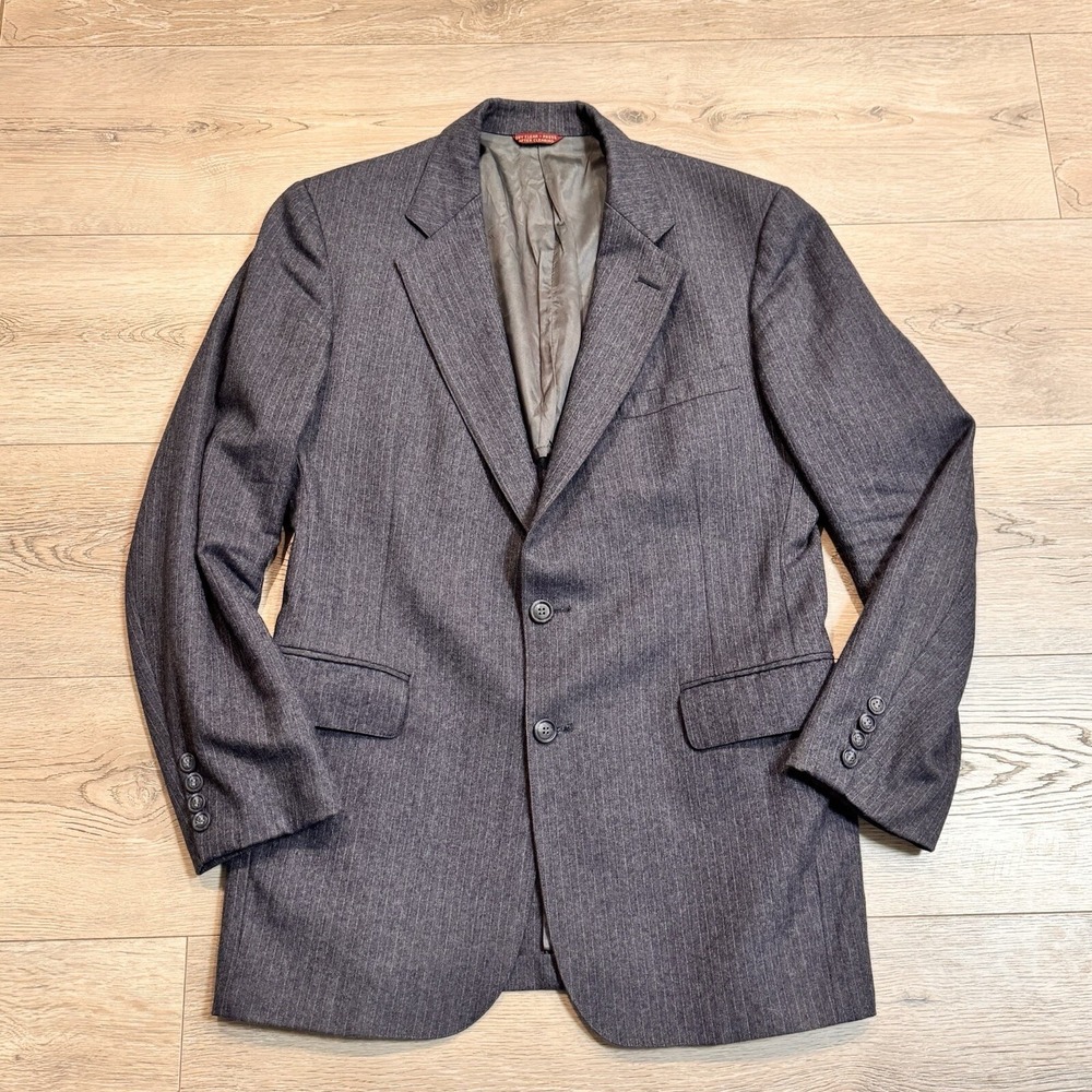Redwood & Ross Man In‎ Wool Blazer Sport Coat Mens Size 42 Gray Stripes Pockets